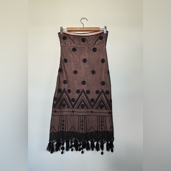 TOCCA Women’s Black Sleeveless Sheer Polka Dot Pattern Wool Blend Dress Size 4 - Picture 14 of 16